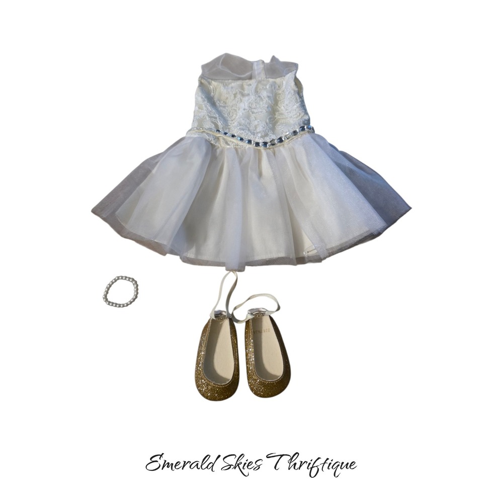 American Girl Celebration Dress Outfit RETIRED dress shoes and bracelet